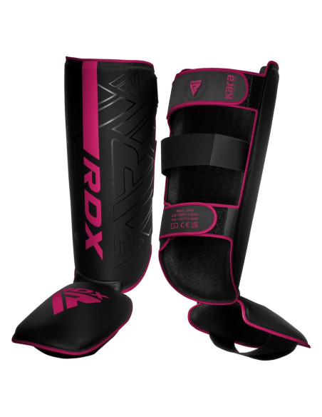 Protectores de Espinillas RDX KARA Rosa X-Large para Kickboxing y MMA