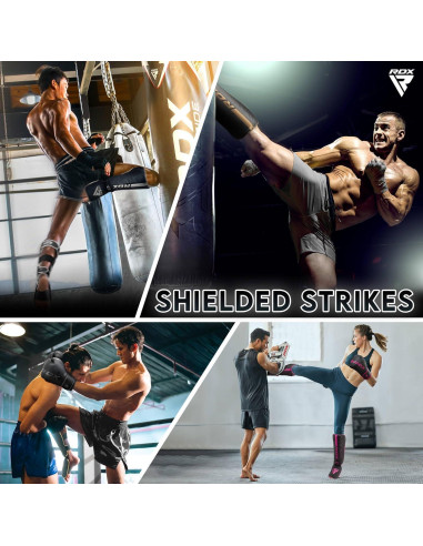 Protectores de Espinillas RDX KARA Rosa X-Large para Kickboxing y MMA