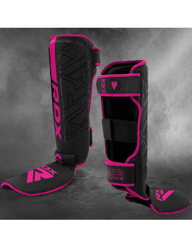 Protectores de Espinillas RDX KARA Rosa X-Large para Kickboxing y MMA