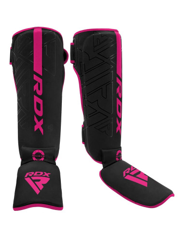 Protectores de Espinillas RDX KARA Rosa X-Large para Kickboxing y MMA