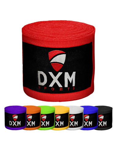 Guantes de Boxeo DXM SPORTS Vendajes Elásticos 180cm Rojo