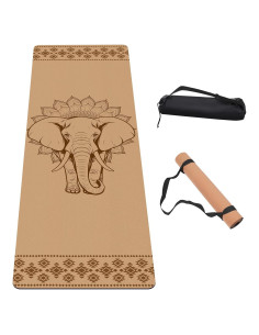 Alfombrilla de Yoga Antideslizante IKULE de Corcho 182.88x60.96cm