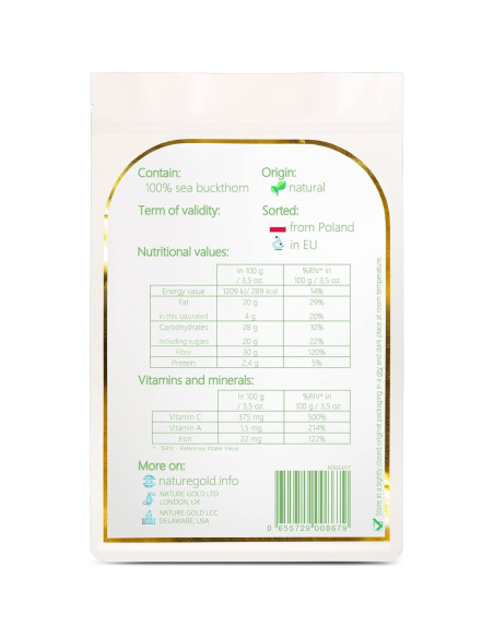 Espino de Mar Liofilizado Nature Gold 200g 100% Natural Vegano