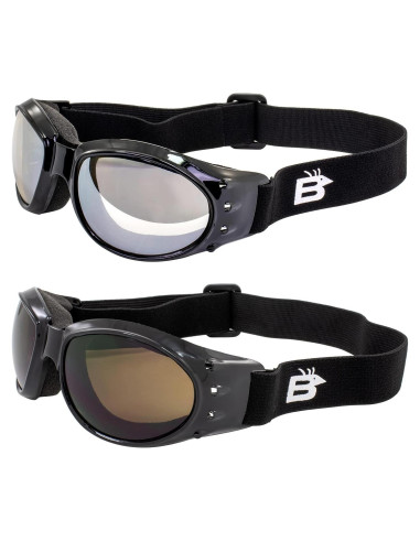 Gafas de Motocicleta Birdz - 2 Pares con Lentes Claros y Ámbar