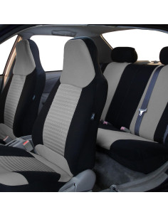 FH Group Fundas de Asiento de Tela Universal para Automóvil - Gris 2