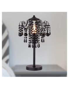 Lámpara de mesa de cristal negro MEIXISUE 51.8 cm E26