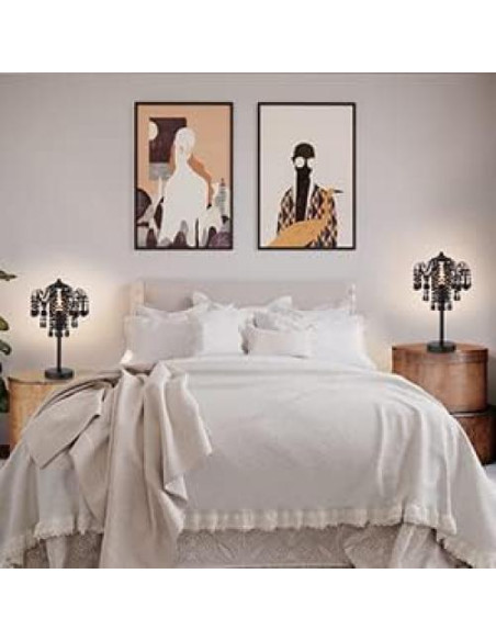 Lámpara de mesa de cristal negro MEIXISUE 51.8 cm E26