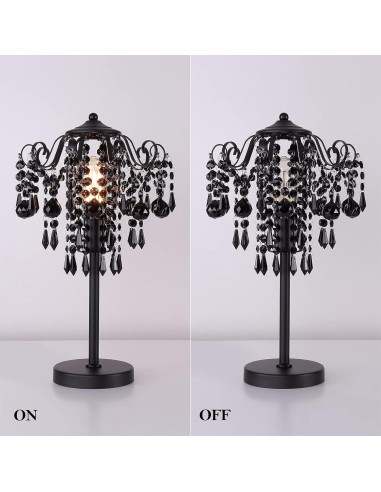 Lámpara de mesa de cristal negro MEIXISUE 51.8 cm E26