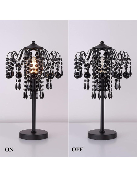Lámpara de mesa de cristal negro MEIXISUE 51.8 cm E26