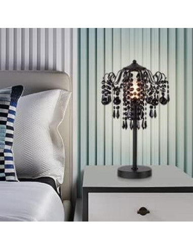 Lámpara de mesa de cristal negro MEIXISUE 51.8 cm E26