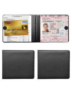 Soporte de Registro de Automóvil y Seguro Dickno Negro 2 PCS