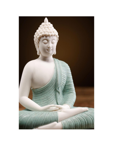 Estatua de Buda Verde Cerámica 15.24 cm para Decoración