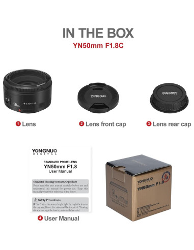Lente Prime YONGNUO YN50mm F1.8 para Canon EF - Autoenfoque