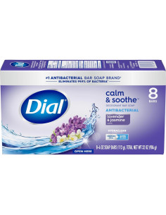 Jabón Antibacteriano Dial Calma y Soothe 4x8 Barras Lavanda 2