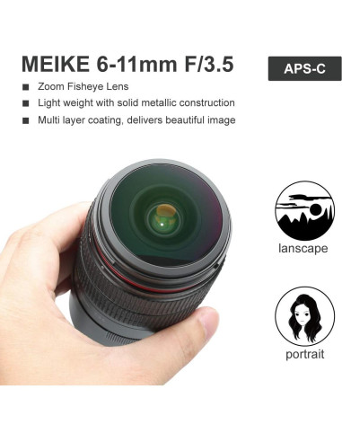 Lente Gran Angular MEKE 6-11mm F3.5 para Cámaras EF-M