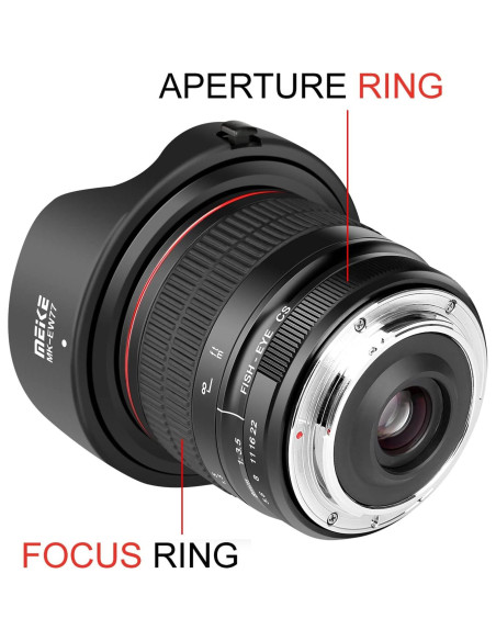 Lente Ocular Gran Angular MEKE 8mm f3.5 Manual para Nikon
