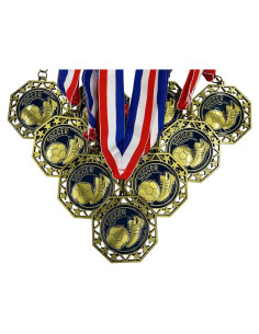 Paquete de 10 Medallas de Fútbol Medallas Express con Cintas