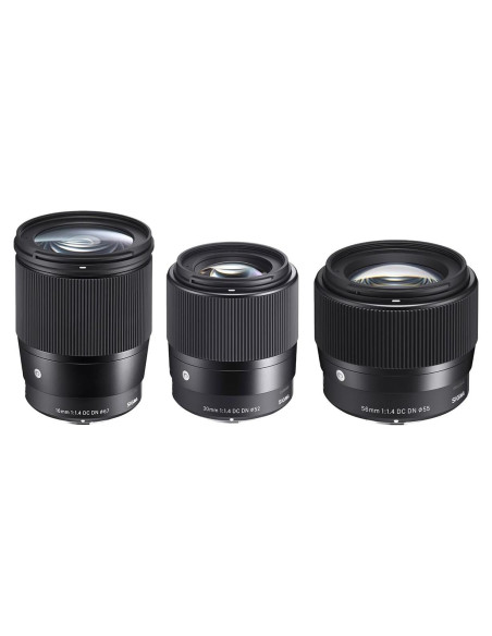 Paquete de Lentes Sigma 16-30-56mm f/1.4 DC DN para Sony E-mount