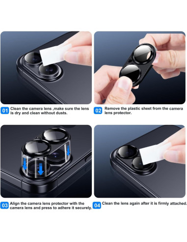 Protector de Lente de Cámara AFARER para iPhone 16/16 Plus - 2PCS