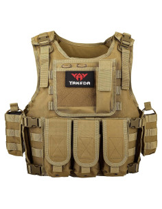 Chaleco Táctico YAKEDA Ajustable Caqui Adulto Nylon 40