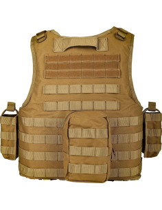 Chaleco Táctico YAKEDA Ajustable Caqui Adulto Nylon 40 2