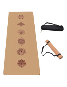 Alfombrilla de Yoga Antideslizante IKULE de Corcho 182.88x60.96cm