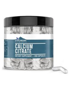 Citrato de Calcio Earthborn Elements 200 Cápsulas Puras