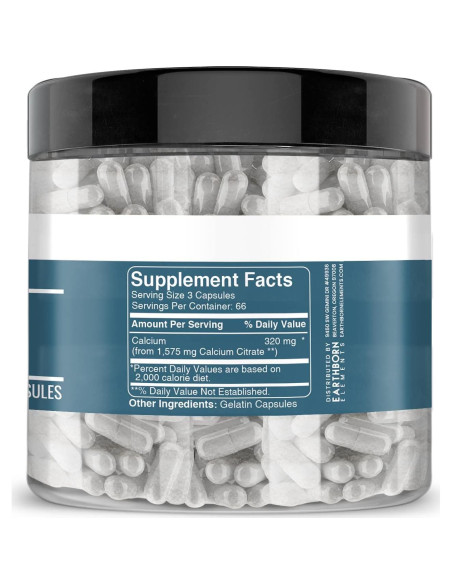 Citrato de Calcio Earthborn Elements 200 Cápsulas Puras