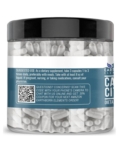 Citrato de Calcio Earthborn Elements 200 Cápsulas Puras