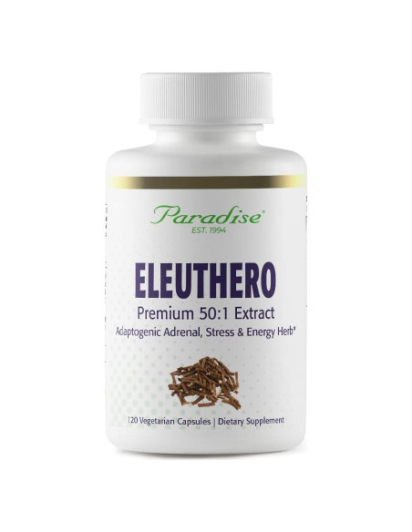 Extracto de Raíz de Eleuthero Paradise Herbs 120 Cápsulas Veganas