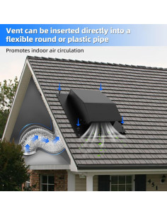 Tapa de Ventilación de Techo 20 cm Qnemaei Negra con Malla 2