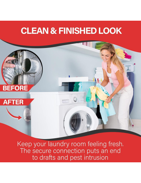 Dock de Secadora Ventilación 15,24 cm para Tubos de 10,16 cm - Blanco Dock de Secadora Ventilación 15,24 cm para Tubos de 10,16 cm - Blanco