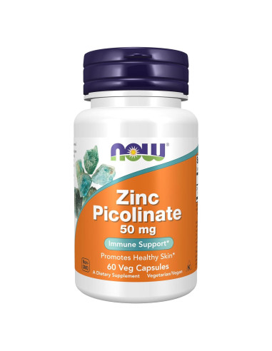 Suplemento Vegano NOW Foods Picolinato de Zinc 50 mg 60 Cápsulas