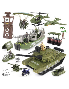 Conjunto de Juguetes Militares deAO con Barco, Tanque y 5 Soldados