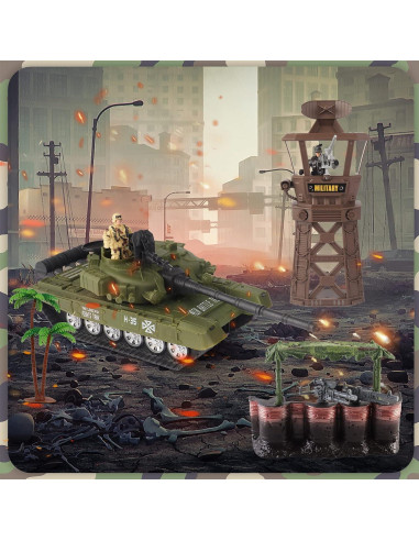 Conjunto de Juguetes Militares deAO con Barco, Tanque y 5 Soldados