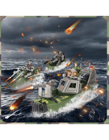 Conjunto de Juguetes Militares deAO con Barco, Tanque y 5 Soldados