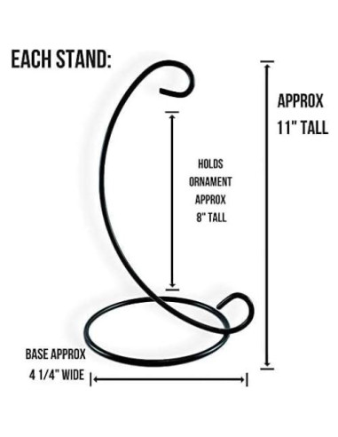 Soportes para Adornos de Hierro Forjado Negro BANBERRY - Set de 8 - 28 cm