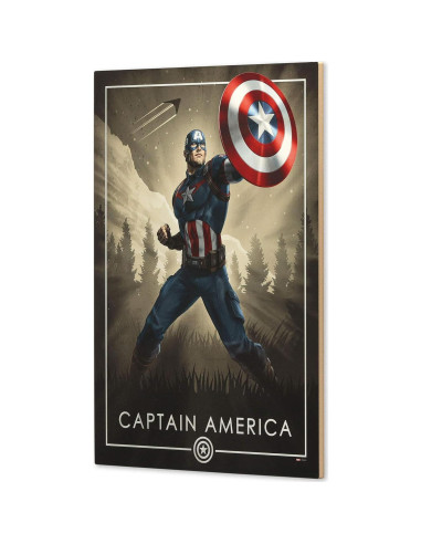 Arte de Pared Marvel Capitán América - Lienzo Enmarcado 33x49.5cm