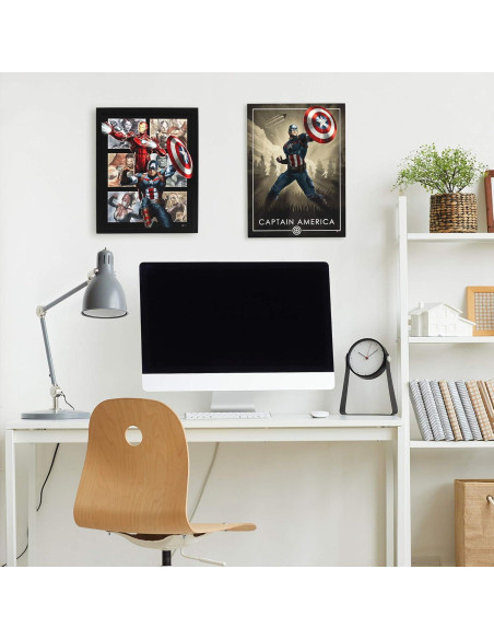 Arte de Pared Marvel Capitán América - Lienzo Enmarcado 33x49.5cm