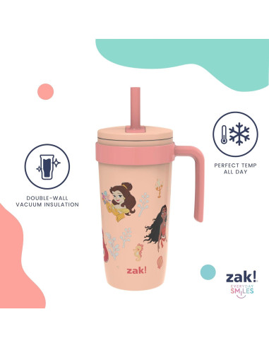 Taza de Viaje Zak Designs Princesas Disney 18oz Acero Inoxidable