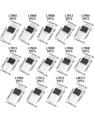 Kit de 70 Transistores Reguladores de Voltaje Cermant TO-220