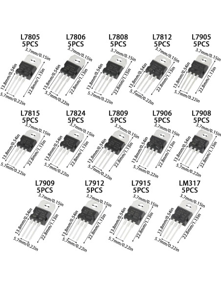 Kit de 70 Transistores Reguladores de Voltaje Cermant TO-220