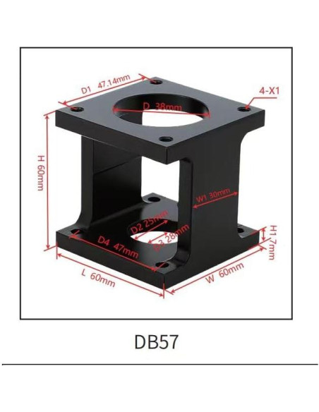 Soporte de Motor Paso a Paso Nema23 Huofumen 57mm Aluminio