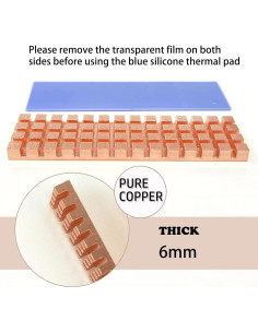 Disipador de Calor M.2 NVMe Haojiaho 67x18x6mm Cobre + Almohadilla Térmica 2