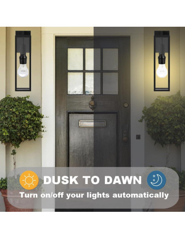 Adaptador de Enchufe con Sensor de Luz HQRP E26 E27 Negro 2 Pzas