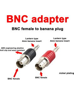 Adaptador BNC hembra a conector banana 4mm Onelinkmore - Paquete de 2 2