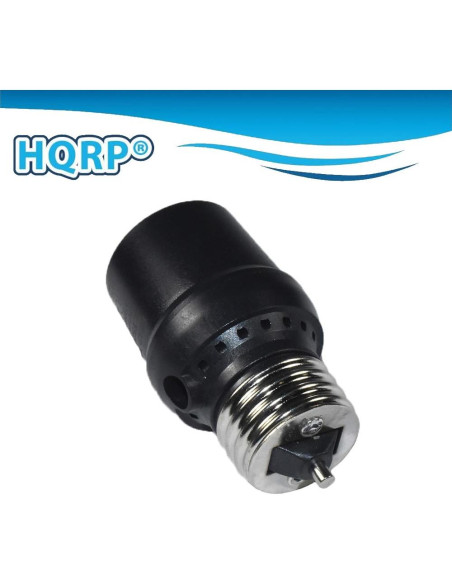 Adaptador de Enchufe con Sensor de Luz HQRP E26 E27 Negro 2 Pzas