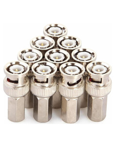 Conectores BNC macho BeElion 10 unidades para cable coaxial RG59