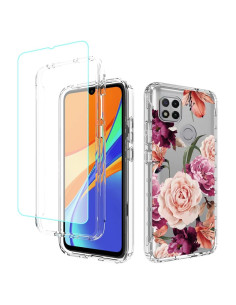 Funda Bumper Floral para Xiaomi Redmi 9C/10A/9 Activ con Protector