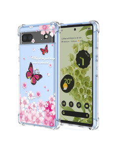 Funda de teléfono Google Pixel 6A Silicona TPU Floral Rosa